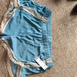 Urban Outfitters Blue Lace-Trim Sleep Short - Brand Unspecified